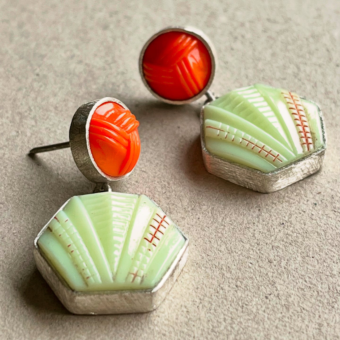 aros plata y botones