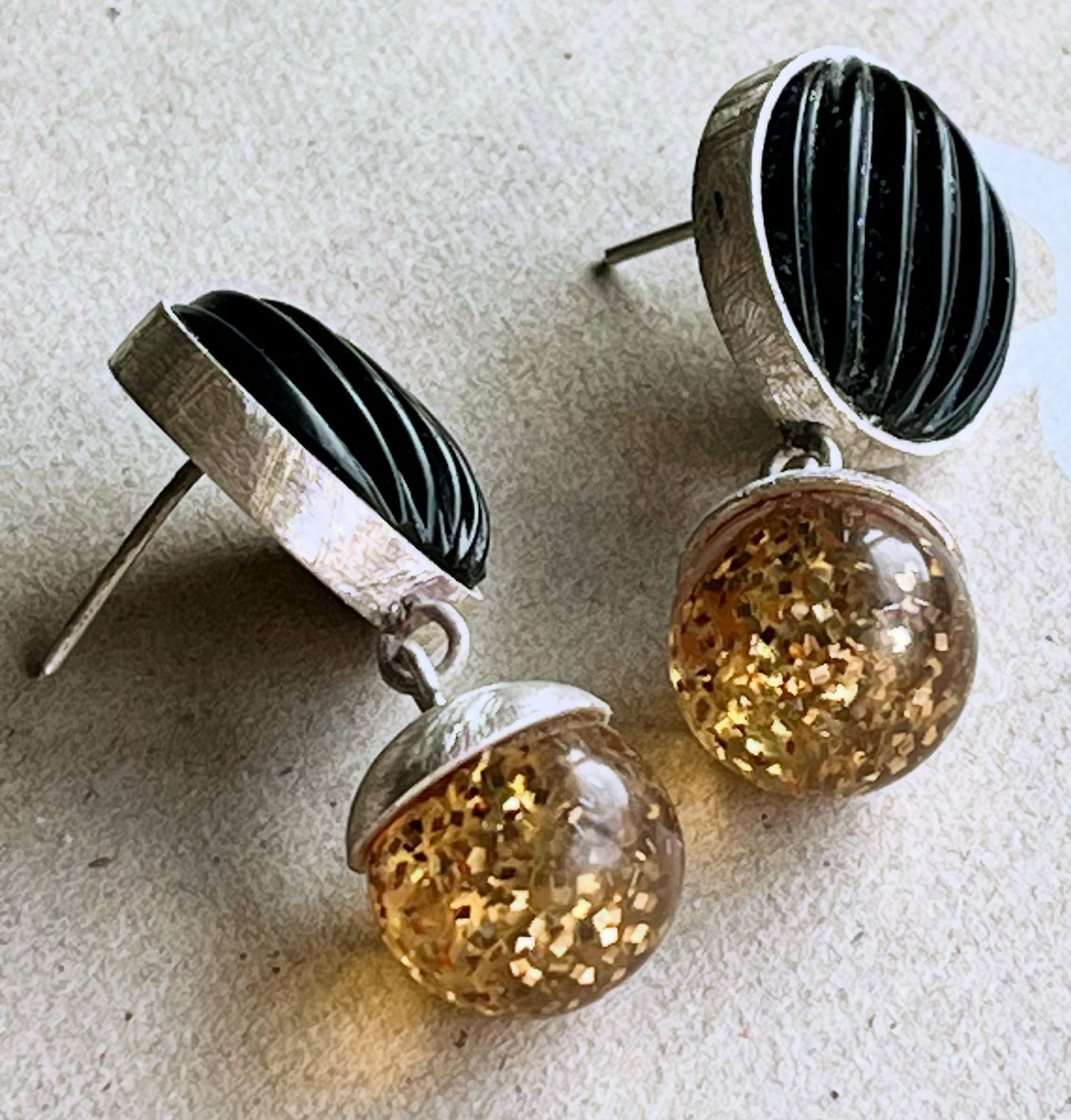 aros plata y botones