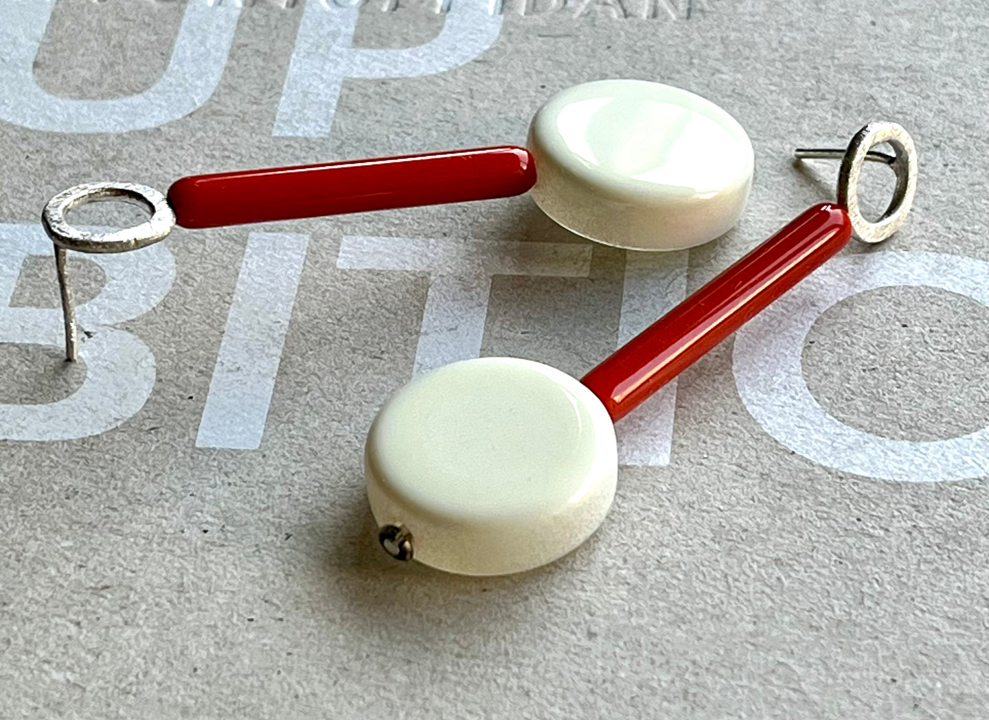 aros plata y baquelita
