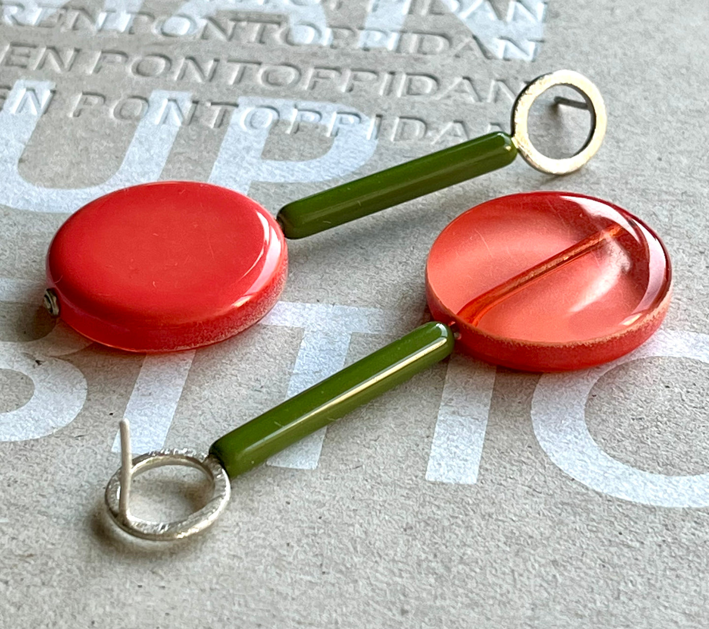 aros plata y baquelita