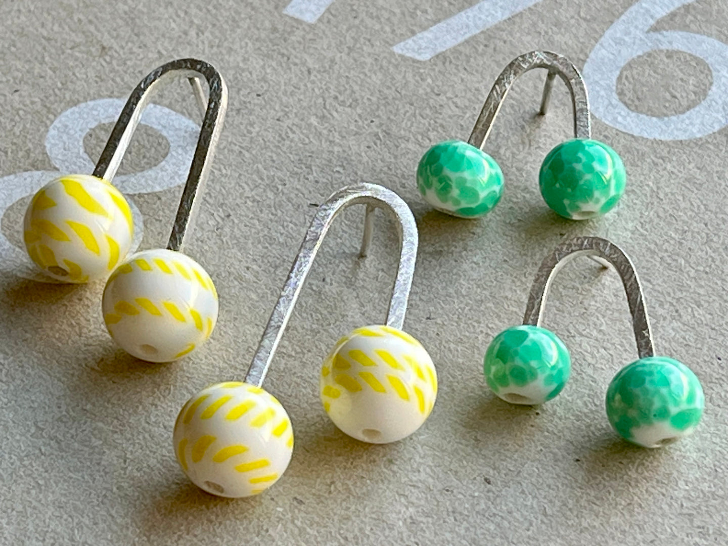 aros plata y vidrio Japón