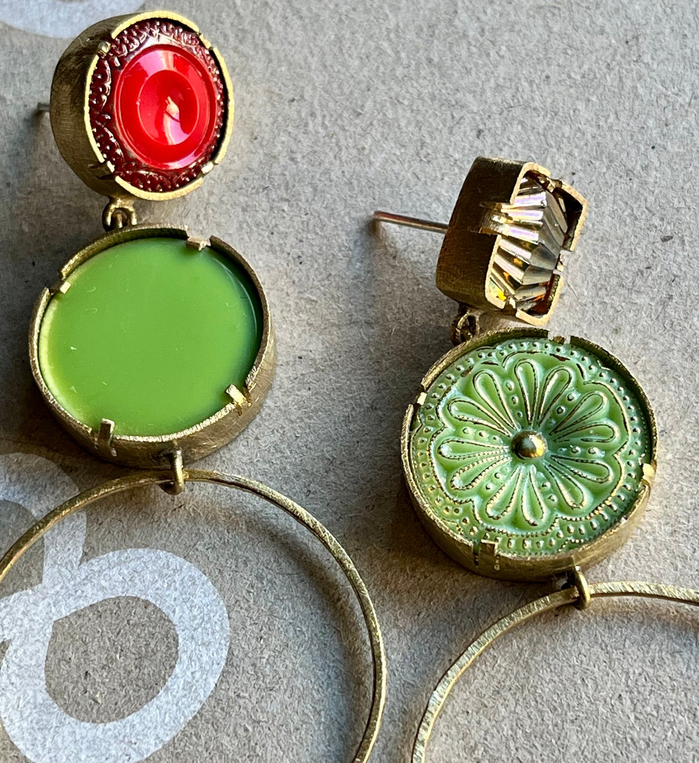 aros bronce y botones