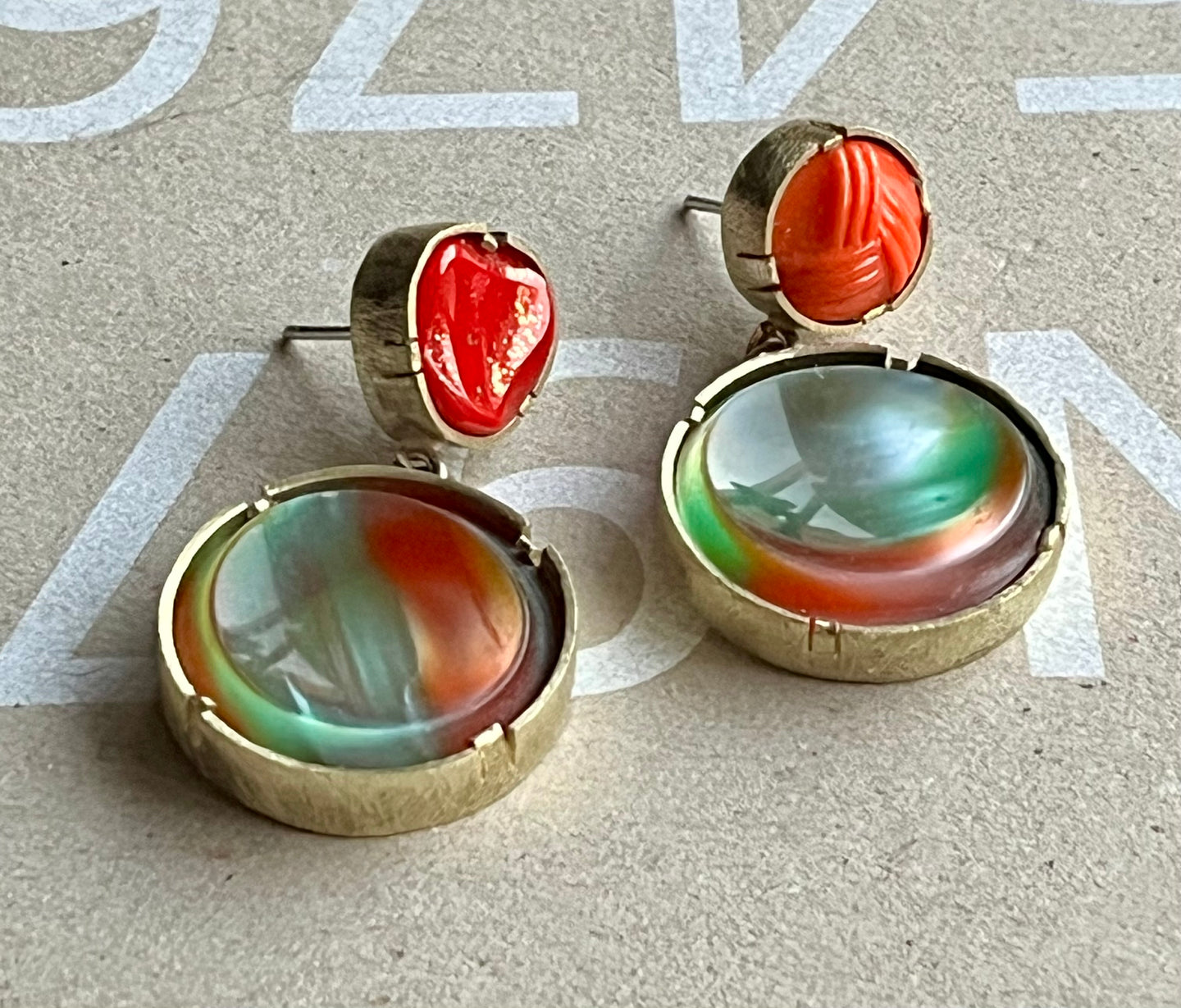 aros bronce y botones