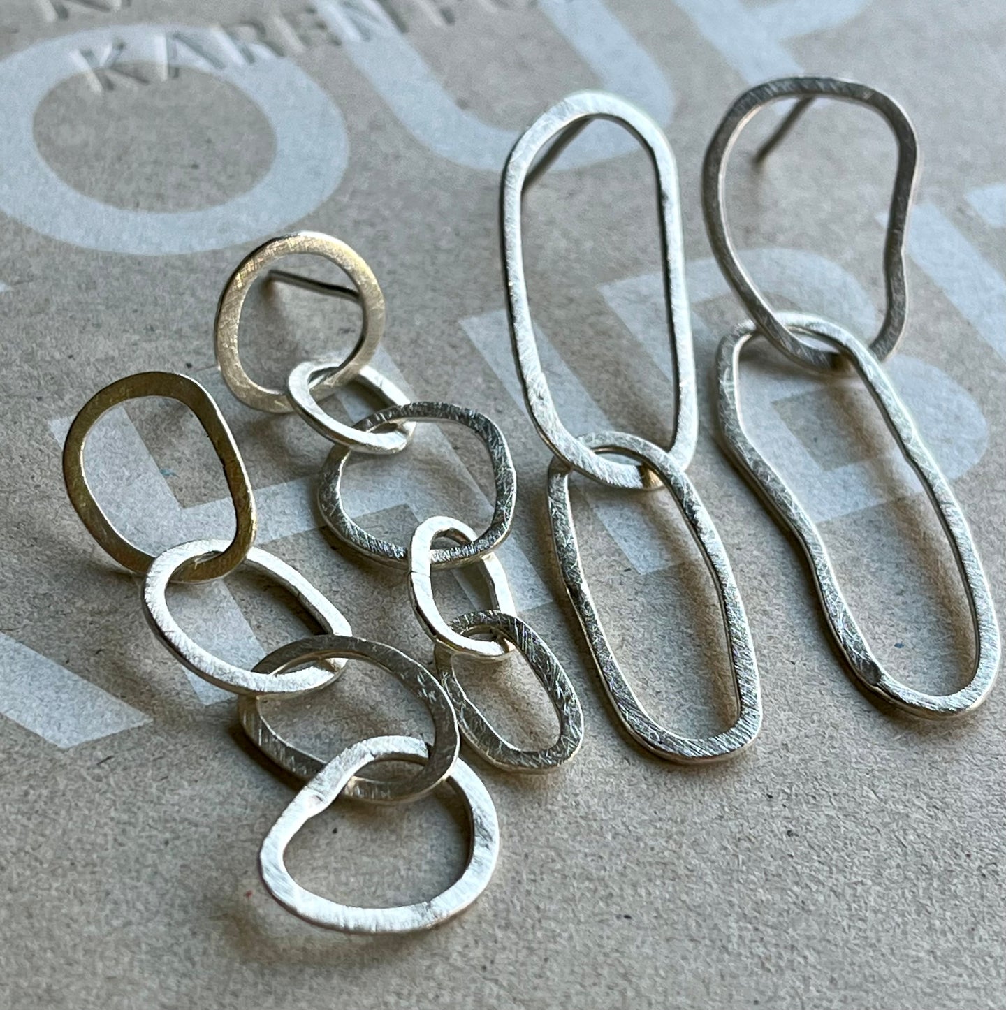 aros colgantes de plata