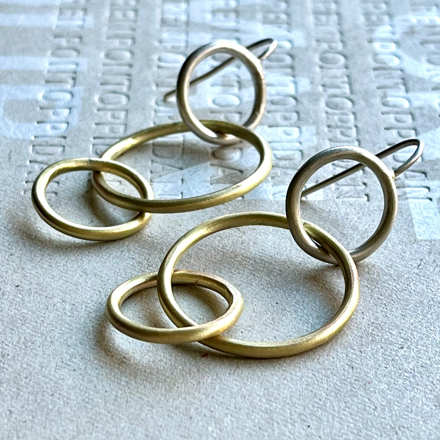 aros plata y bronce