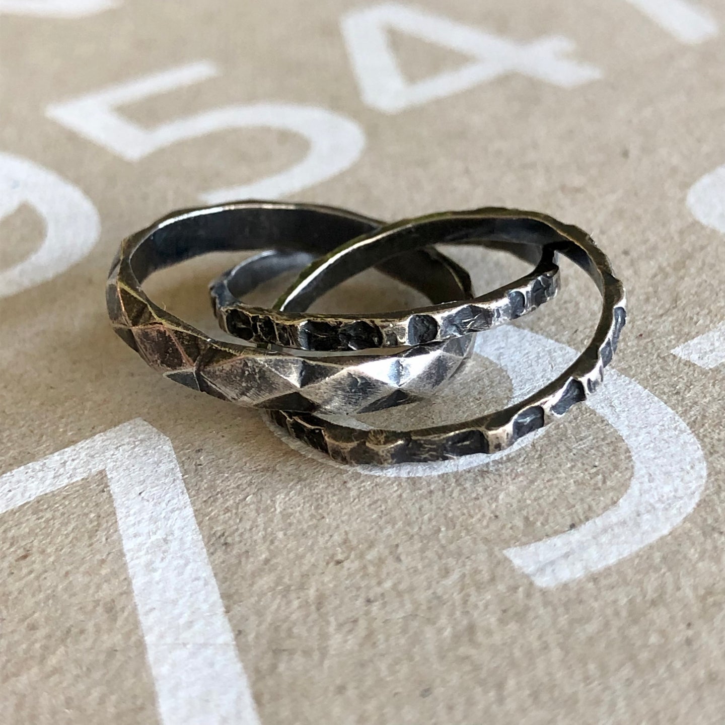 anillo triple plata