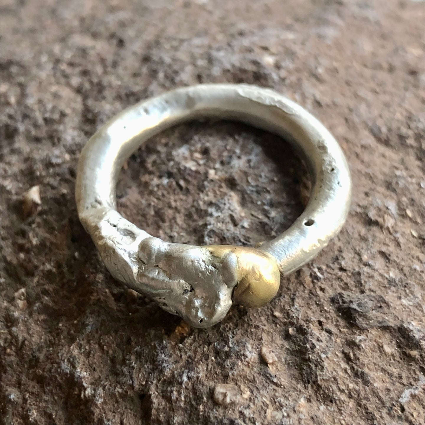 anillo plata y oro