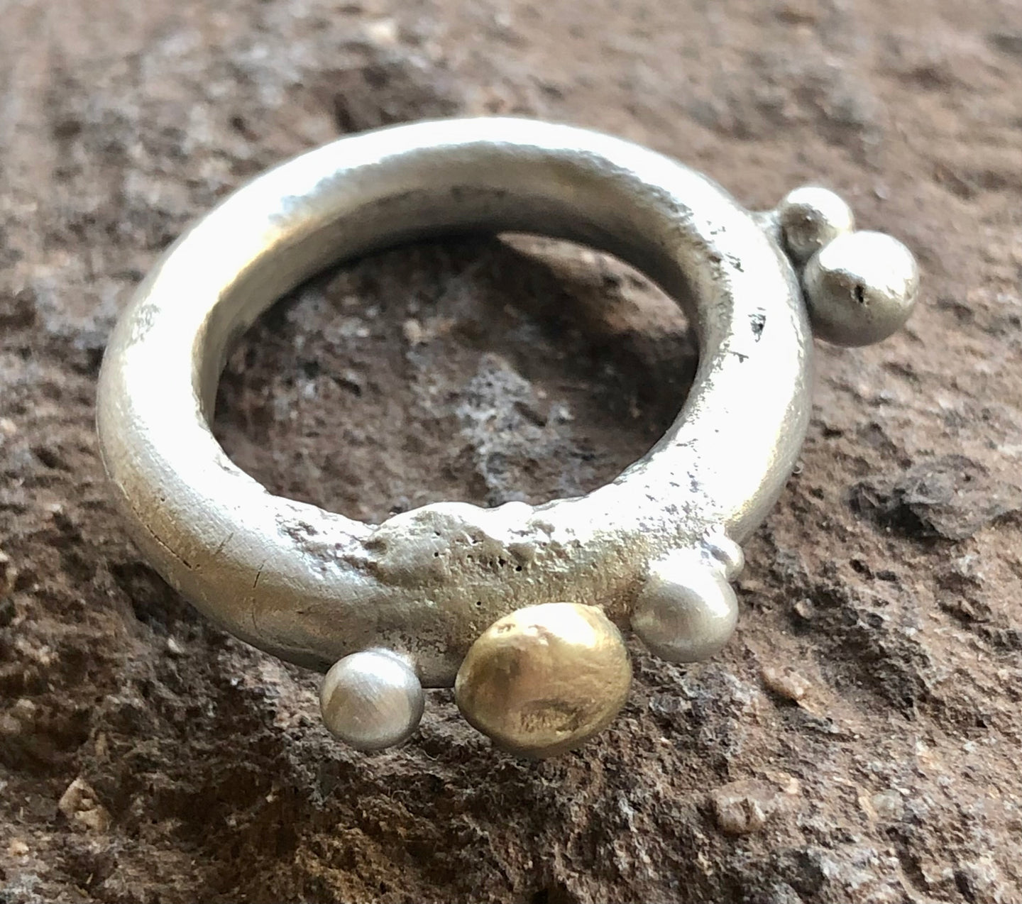 anillo plata y oro