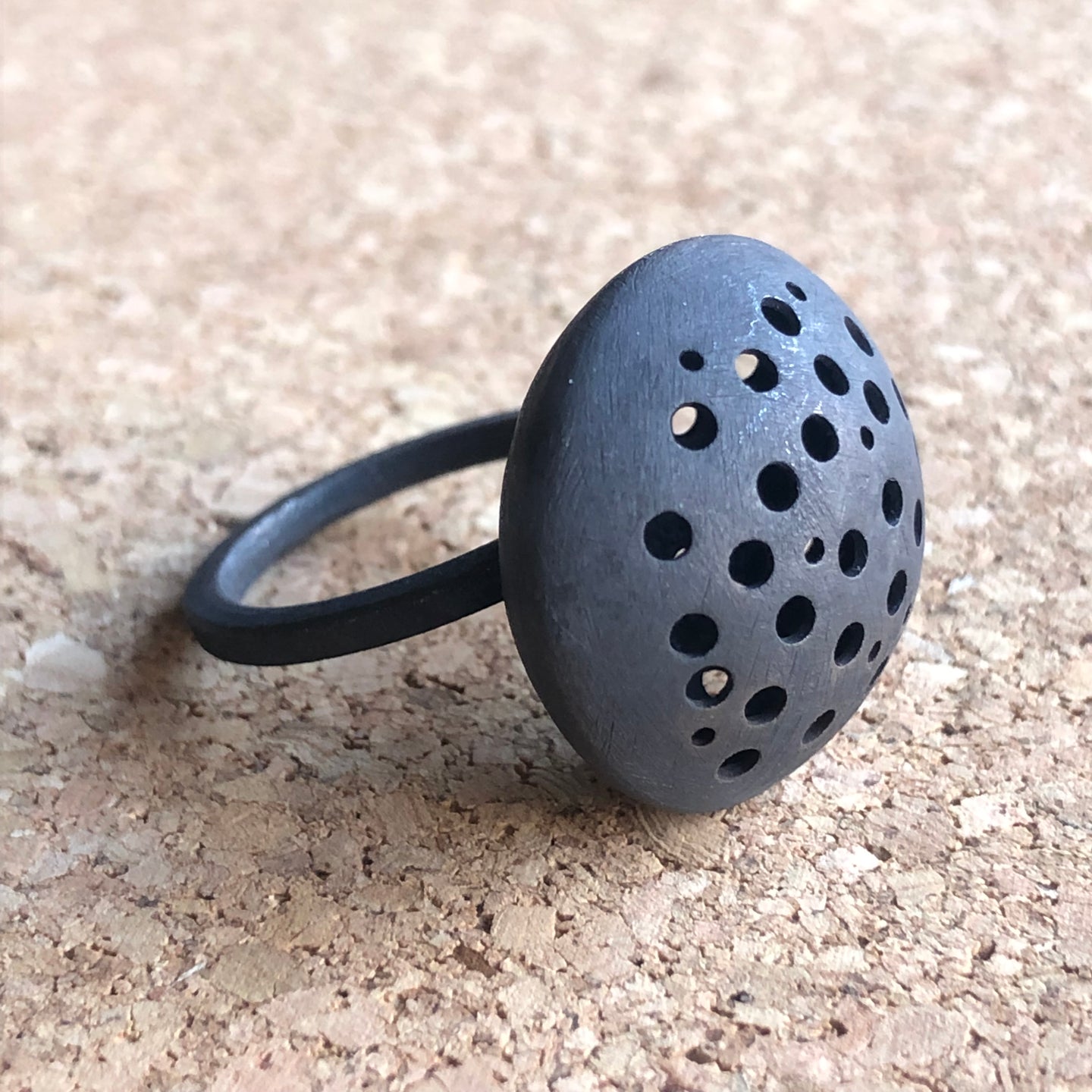 anillo plata oxidada