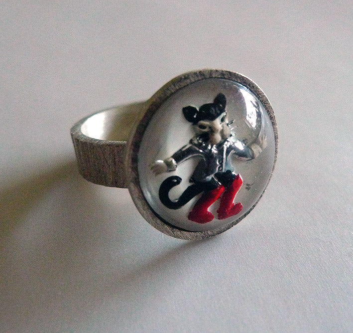 Anillo cristal checo vintage